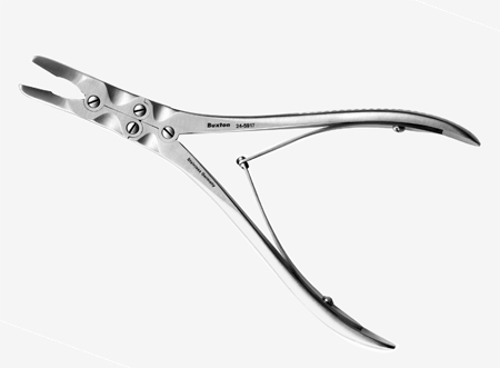 Double-Articulating Rongeur, 180x5 mm, light curve